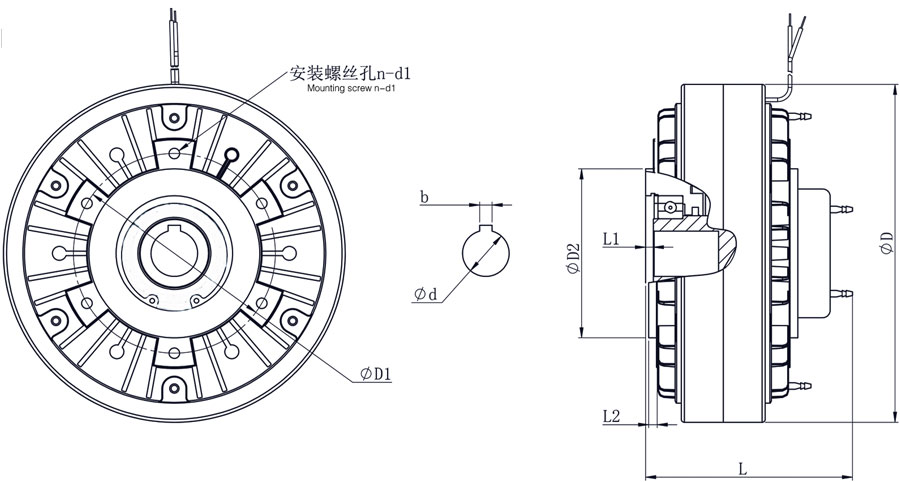 FZKY磁粉制動器外形圖